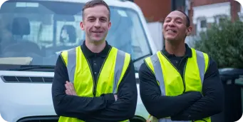 Crew and vehicle of local waste collector partner